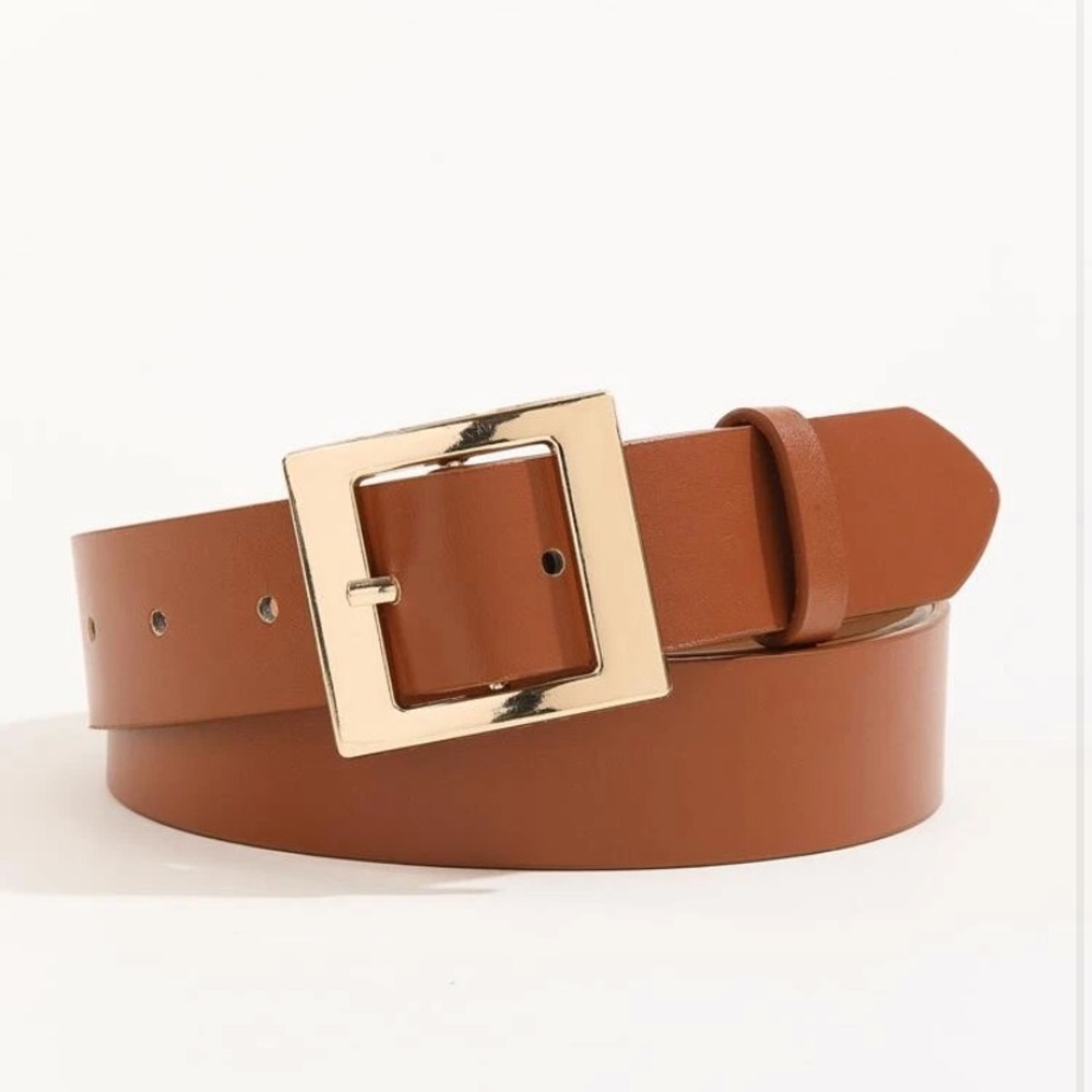 Brown Belt with Gold Buckle